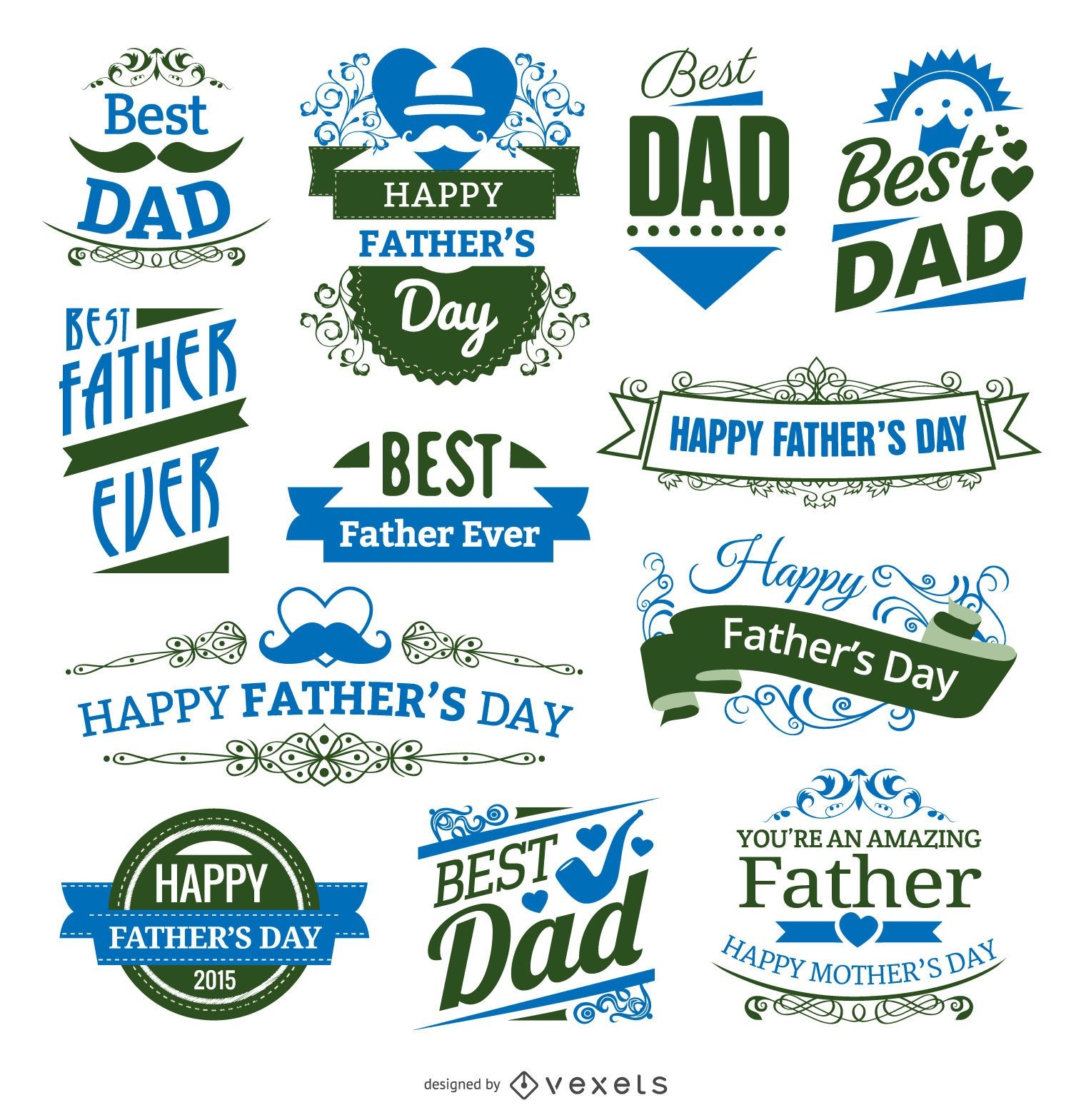 12 Father's day badges
