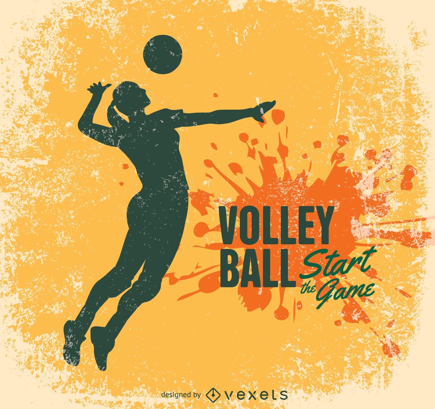 Volleyball grunge design