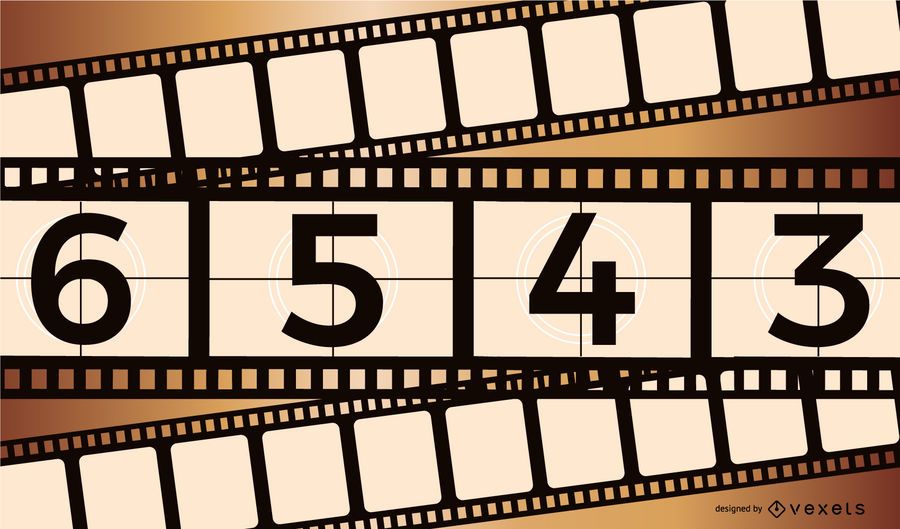 Cuenta atrás del carrete de película con influencia retro Cuenta atrás del carrete de película con influencia retro