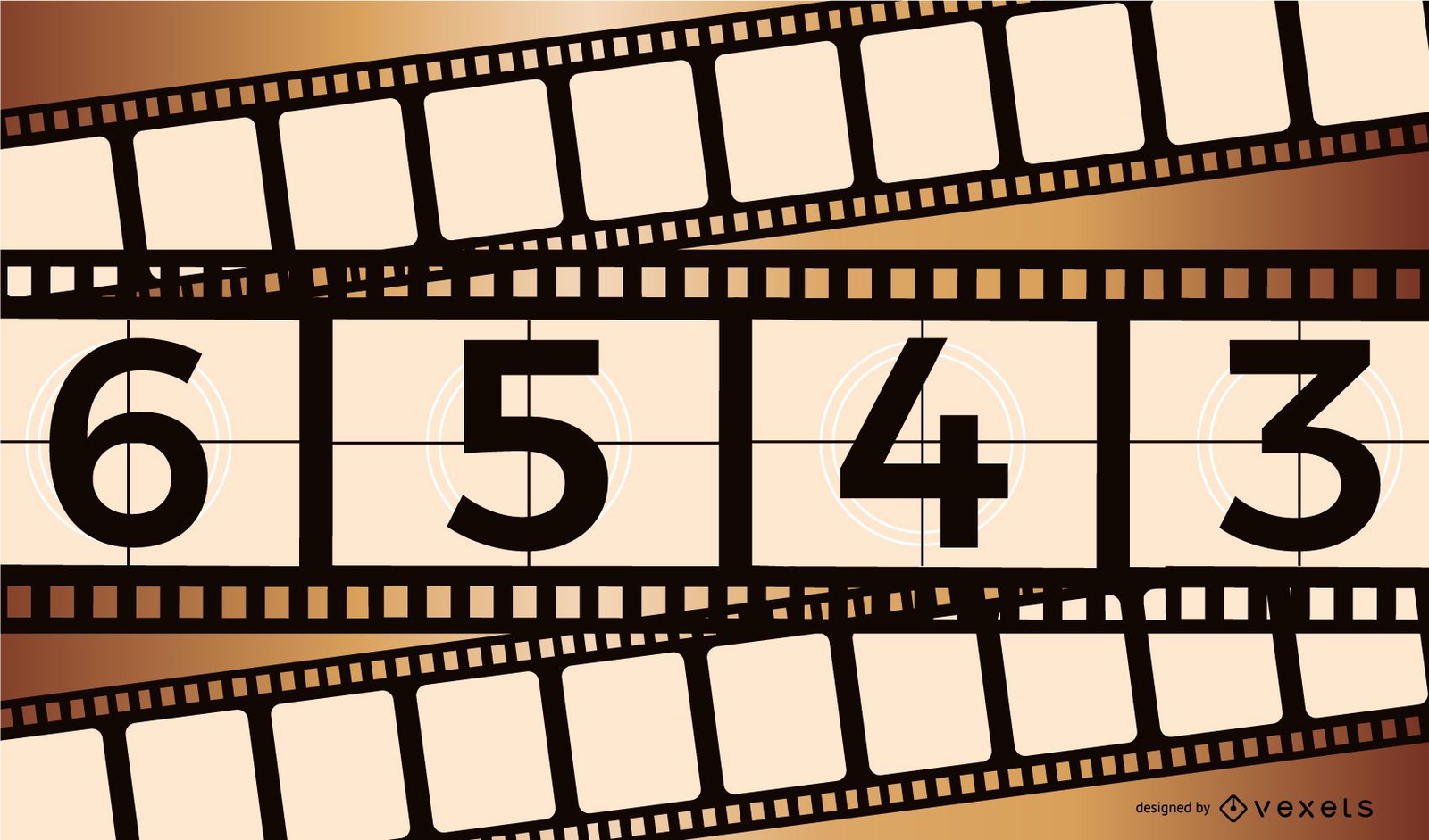 Retro Influenced Film Reel Countdown