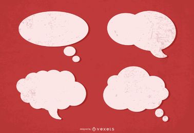Cloudy Grunge Speech Bubble Set Cloudy Grunge Speech Bubble Set