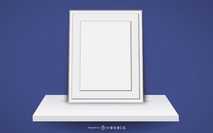 Moldura de foto na prateleira 3D
