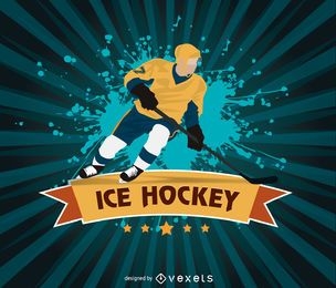 Diseño grunge de hockey sobre hielo