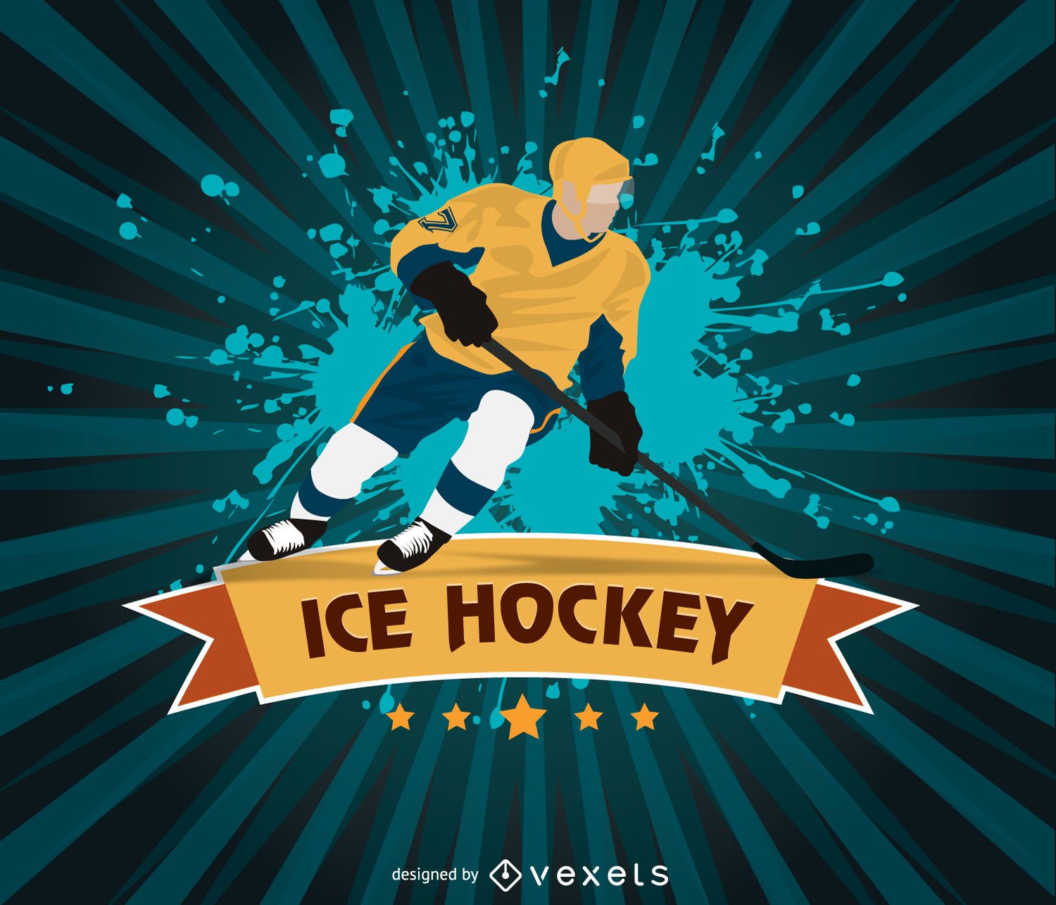 Diseño grunge de hockey sobre hielo