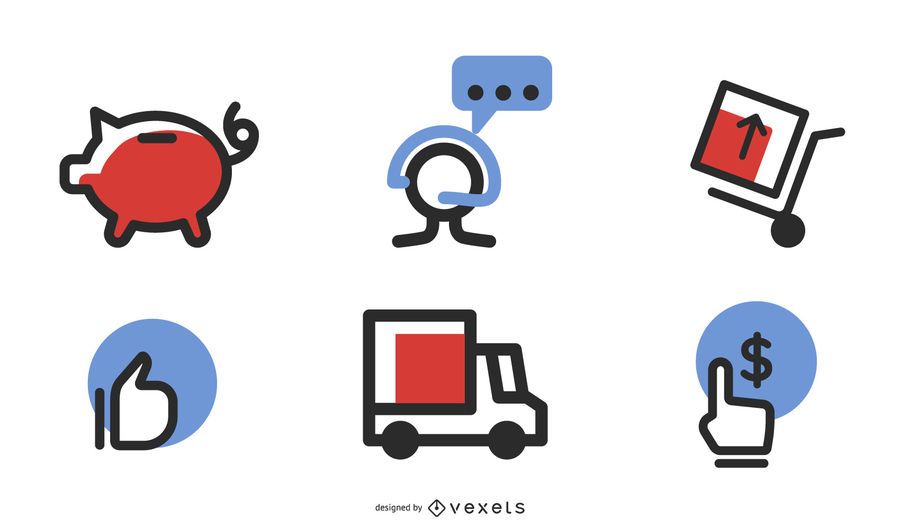 Iconos vectoriales de comercio electrónico Iconos vectoriales de comercio electrónico