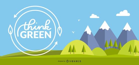 Think Green Background Design