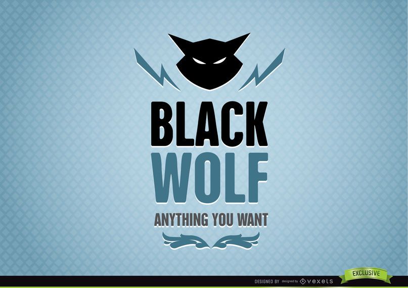 Logo de lobo negro abstracto animal Logo de lobo negro abstracto animal