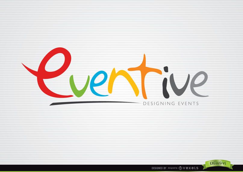 Modelo de logotipo de design colorido eventual Modelo de logotipo de design colorido eventual