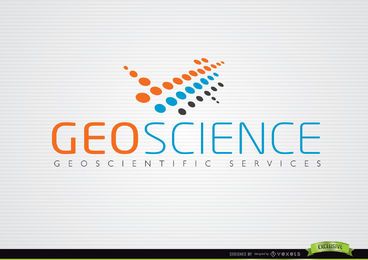 Logotipo azul naranja abstracto de GeoScience