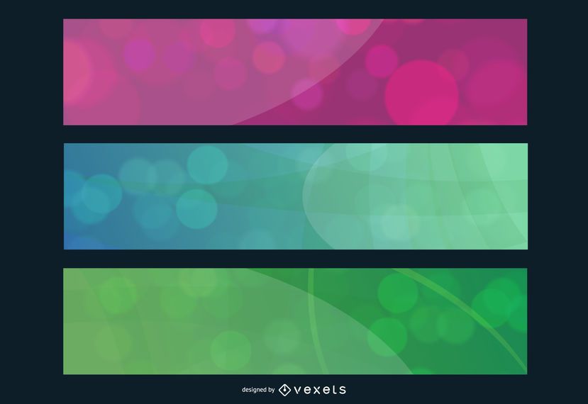 Colorful Bubbles Banner Set Vector download