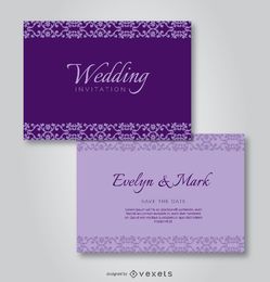 Invitación púrpura de la boda Invitación púrpura de la boda