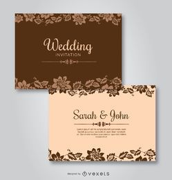 Convites de modelos florais de casamento