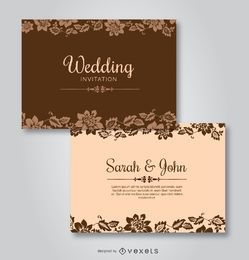 Wedding Floral Template Invitations 