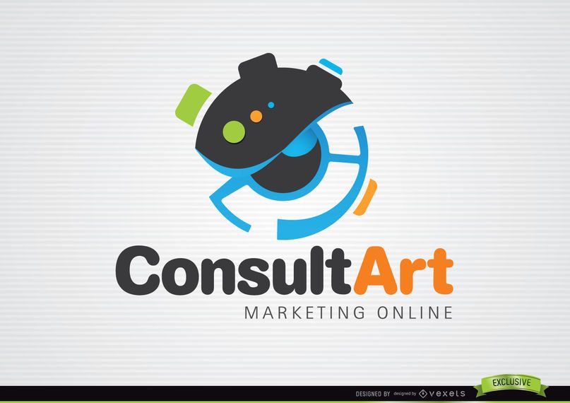Consulte o logotipo de marketing de arte Consulte o logotipo de marketing de arte