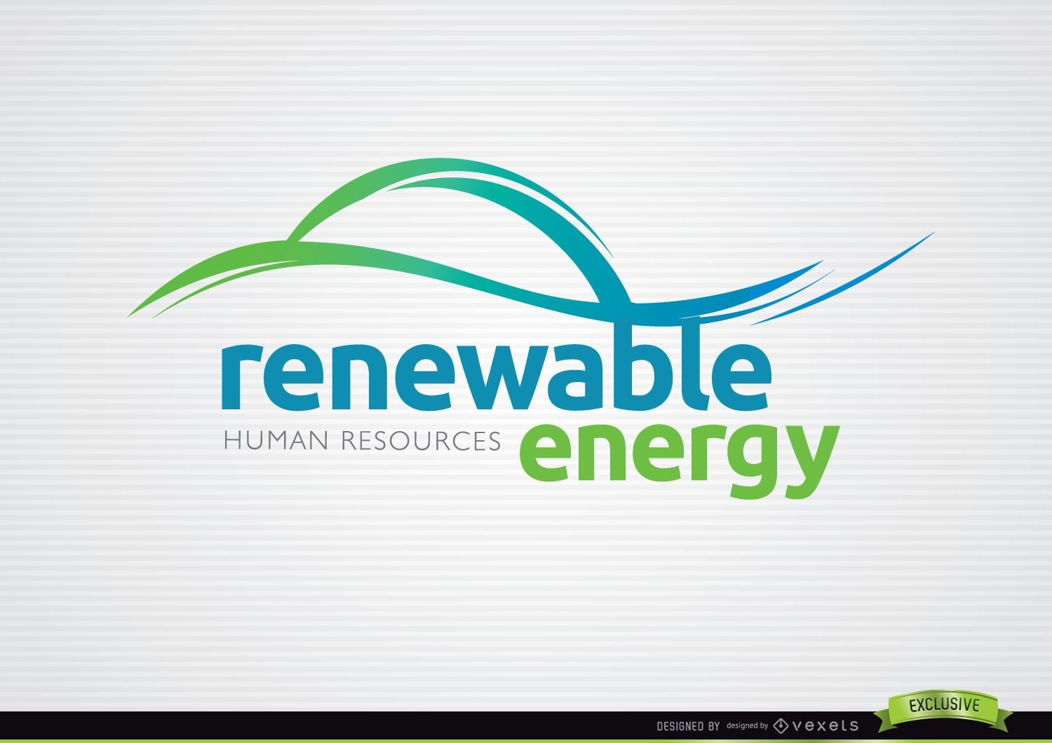 Logotipo curvilíneo de energia renovável