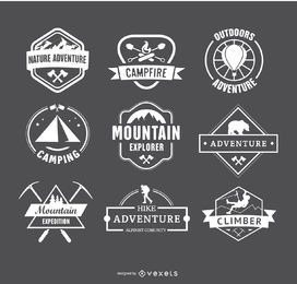 Retro Camping Logos and Hiking Badges Emblems Retro Camping Logos and Hiking Badges Emblems