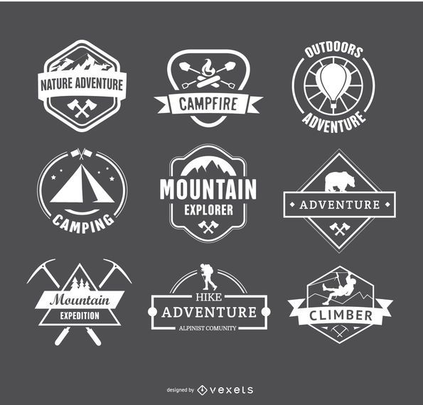 Retro Camping Logos And Hiking Badges Emblems - Vector Download