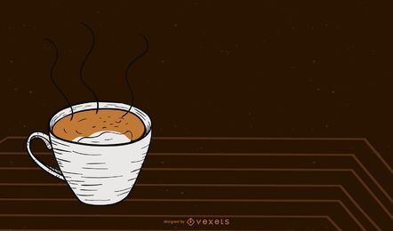 Fondo de taza de café caliente