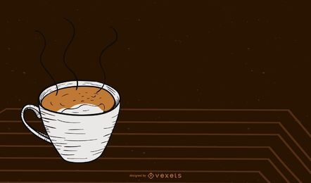 Fundo da xícara de café quente