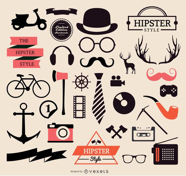 Colección de elementos hipster Colección de elementos hipster