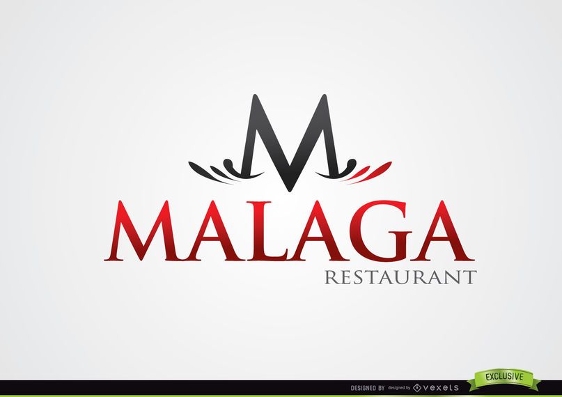 M Typographic Malaga Restaurant Logo M Typographic Malaga Restaurant Logo