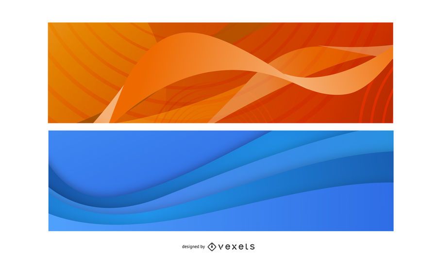 Colorful Waves Banner Set Colorful Waves Banner Set