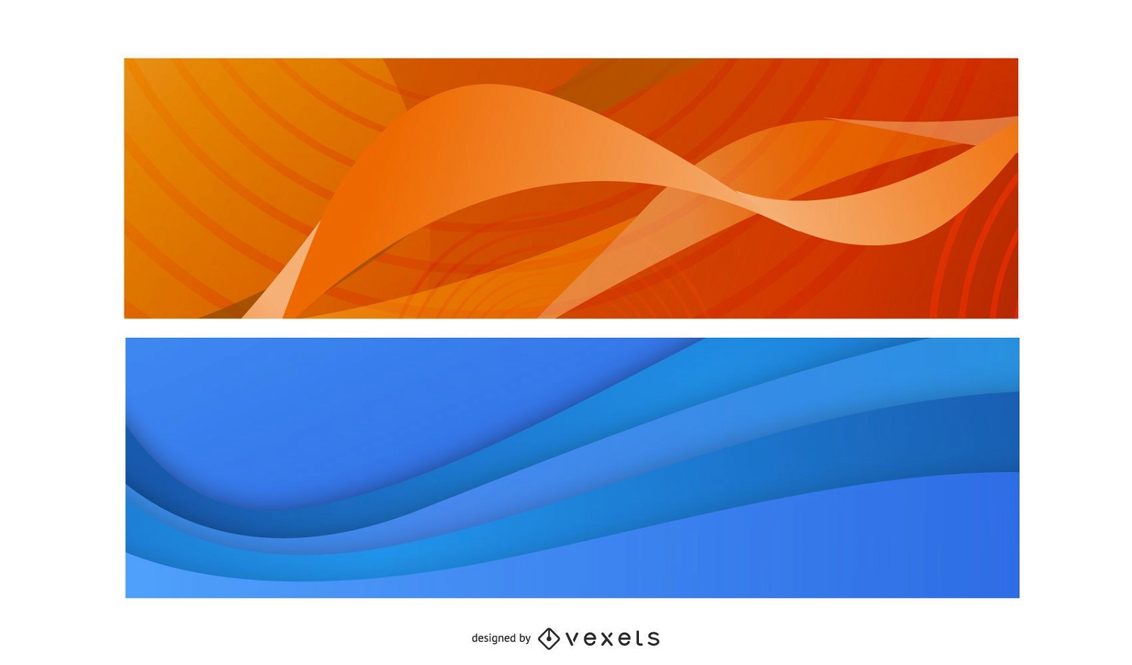 Colorful Waves Banner Set