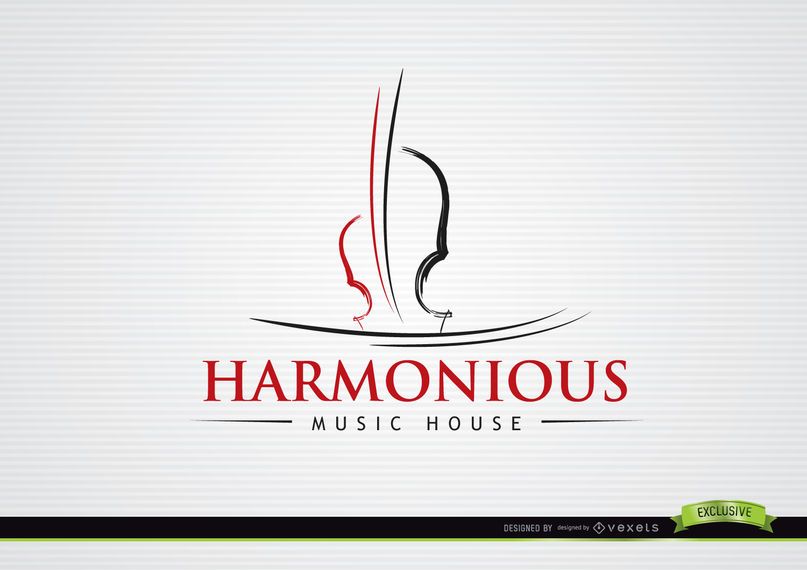 Logotipo Musical de Violino de Forro Logotipo Musical de Violino de Forro