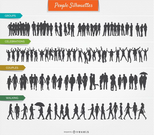 Fiestas, parejas, caminatas y grupos. Siluetas. Fiestas, parejas, caminatas y grupos. Siluetas.