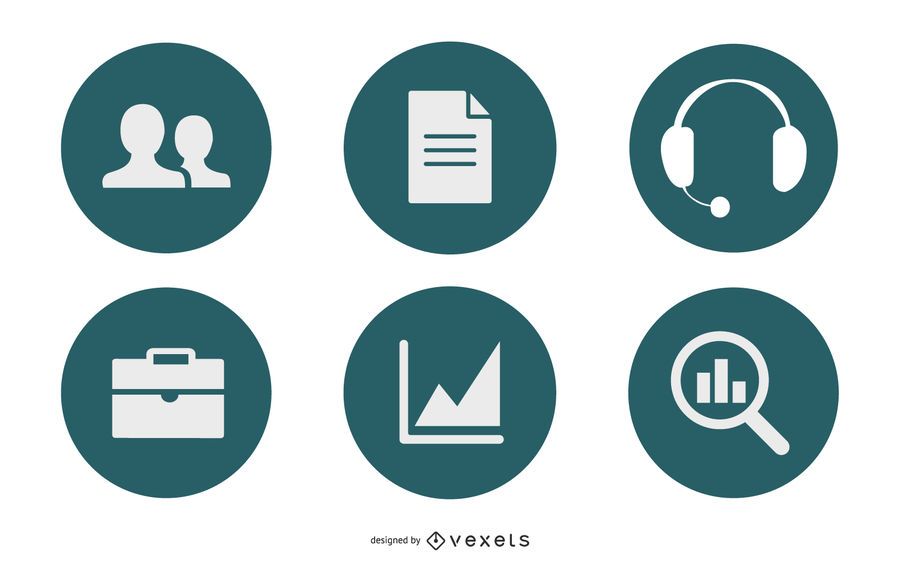 Elegant Business Icon Circle Pack Elegant Business Icon Circle Pack