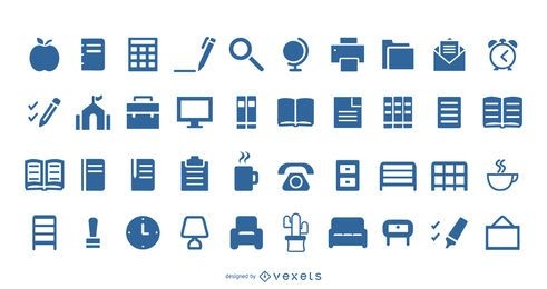 40 Liner Office Library Icons