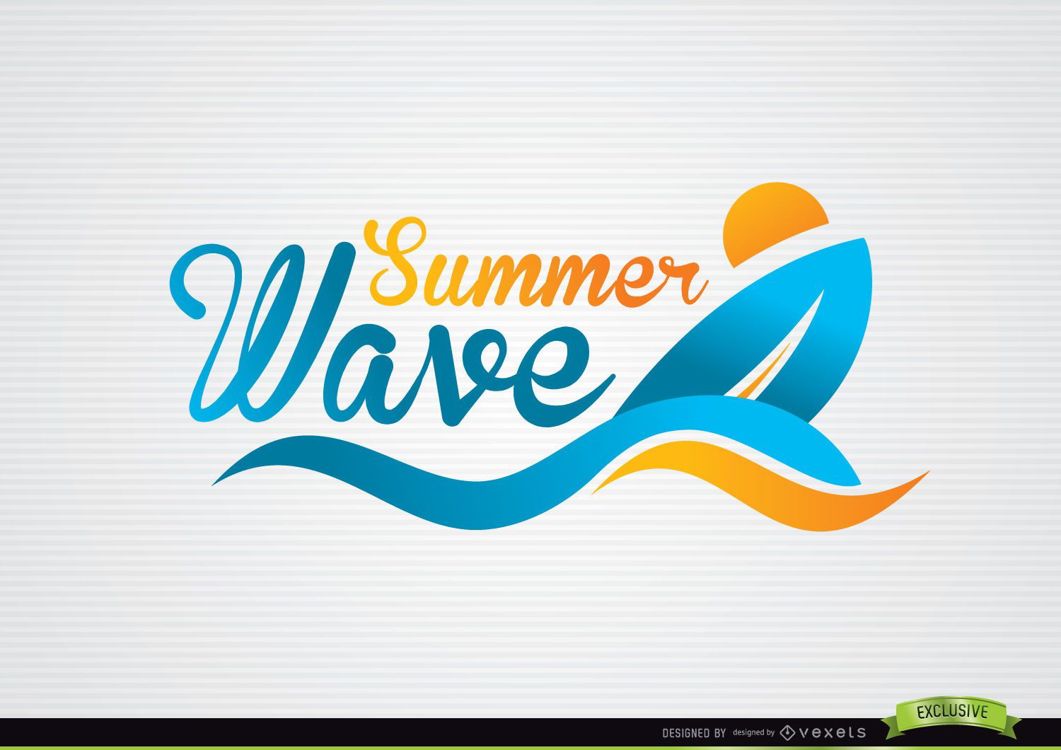 Logotipo da praia de ondas de barco de surfe