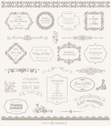 Marcos de boda insignias y adornos