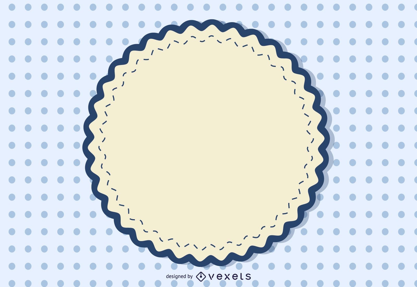 Vintage Round Sign Dotted Background
