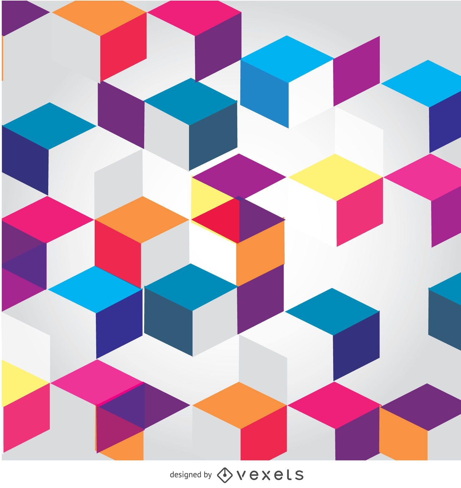 Fondo poligonal de cubos abstractos