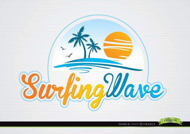 Palmen-Sun-Strand-Typografie-Logo Palmen-Sun-Strand-Typografie-Logo