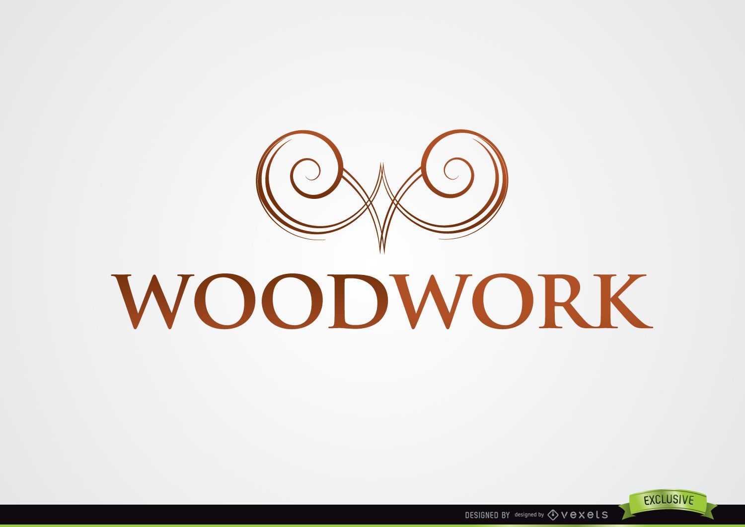 Symmetrische Wirbel Symbol Holzarbeit Logo