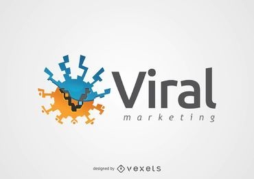 Logotipo de marketing de virus redondo abstracto