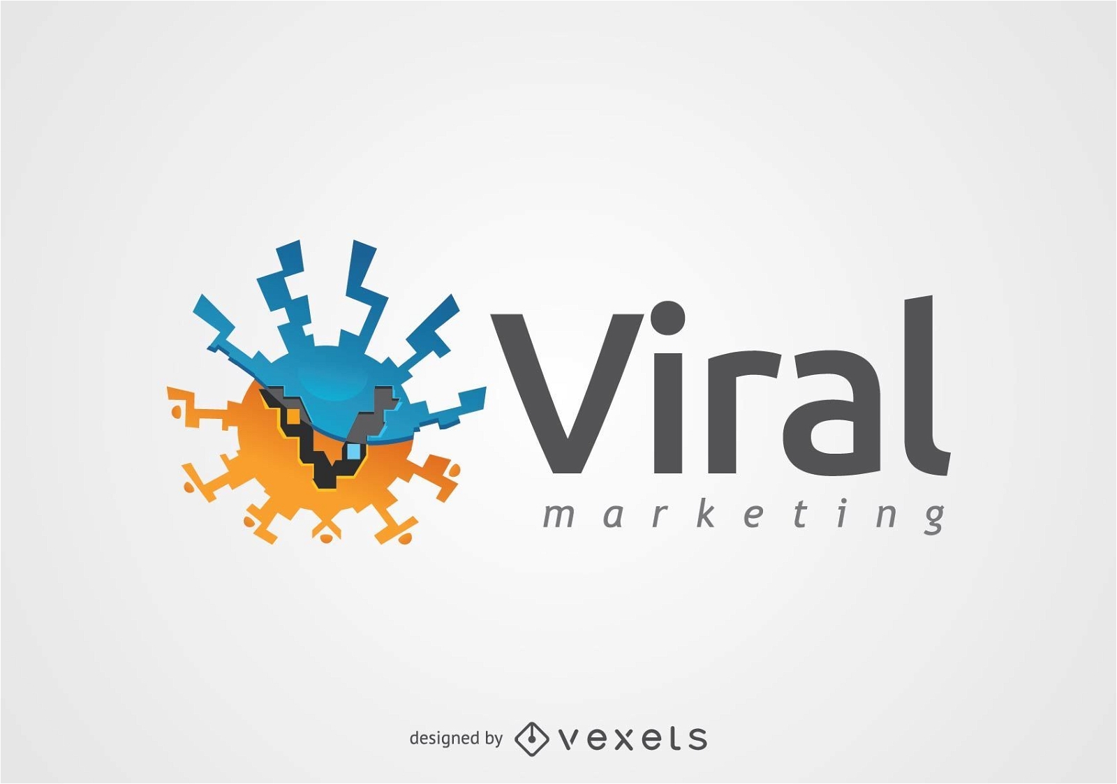 Abstraktes rundes Virus-Marketing-Logo
