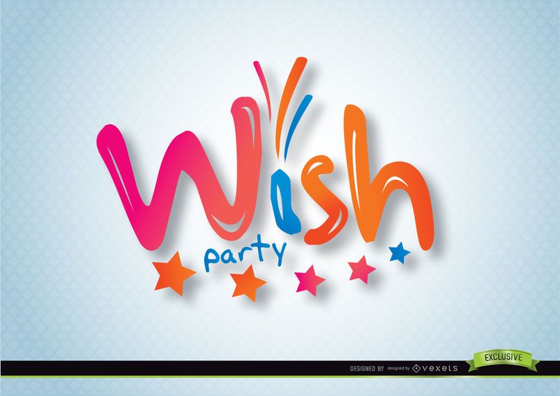 Balloon Shaped Wish Typography Logo Balloon Shaped Wish Typography Logo
