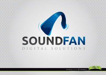 Headphone Curve Sound Fan Logo Headphone Curve Sound Fan Logo