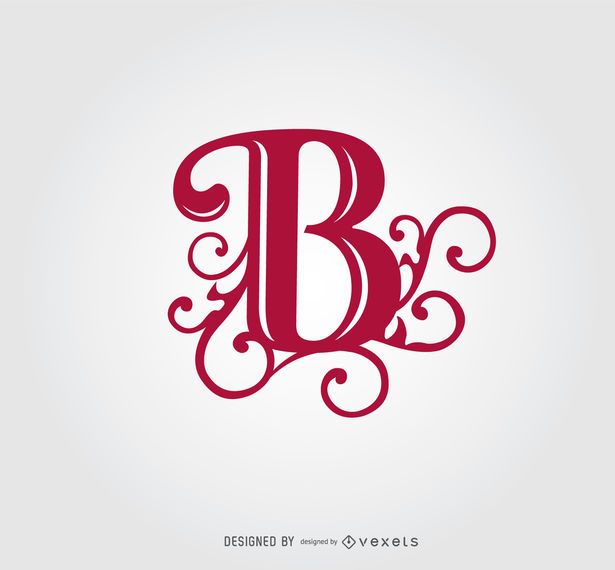 B carta remolinos plantilla de logotipo B carta remolinos plantilla de logotipo