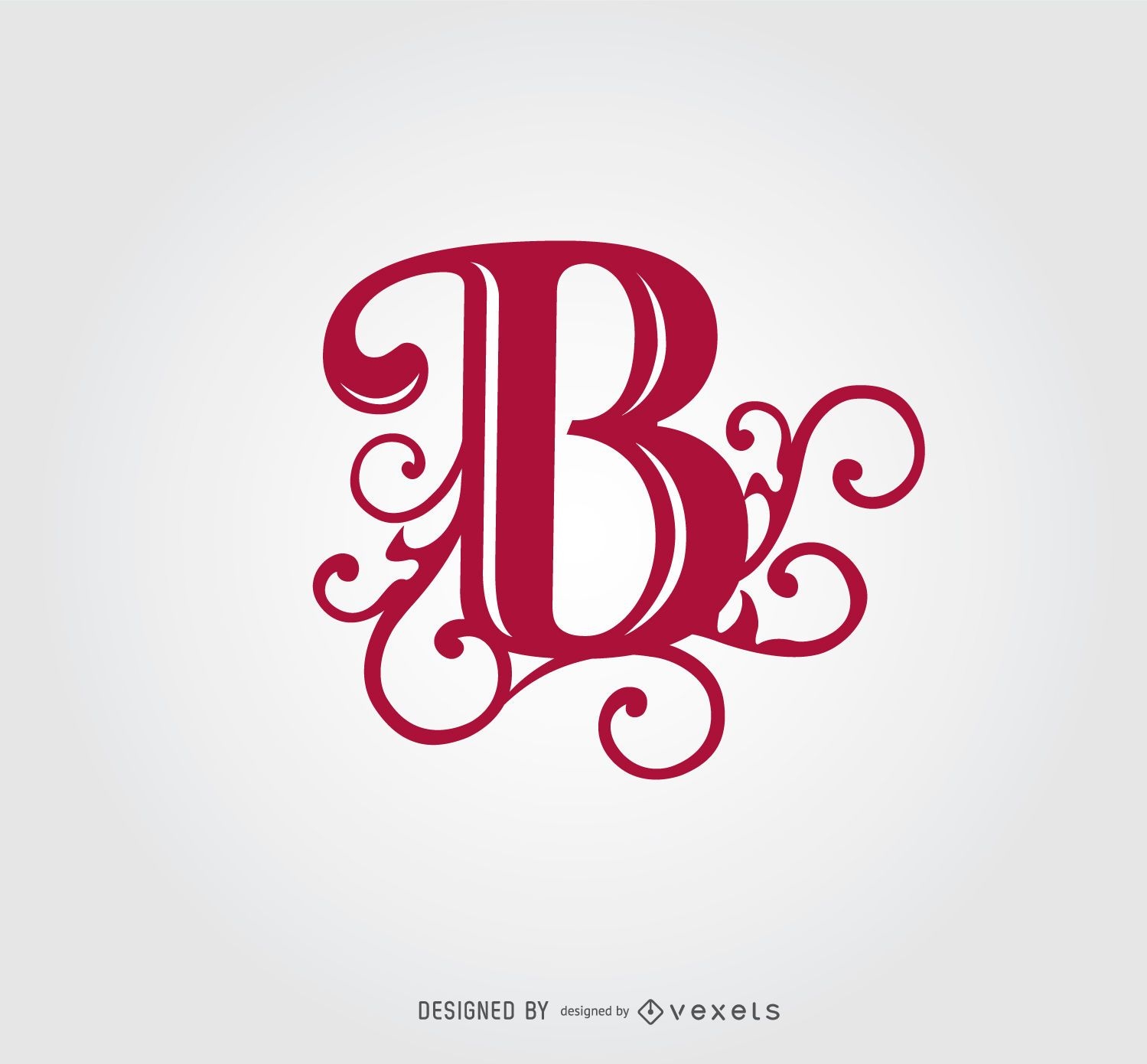 Modelo de logotipo de redemoinhos de letra B