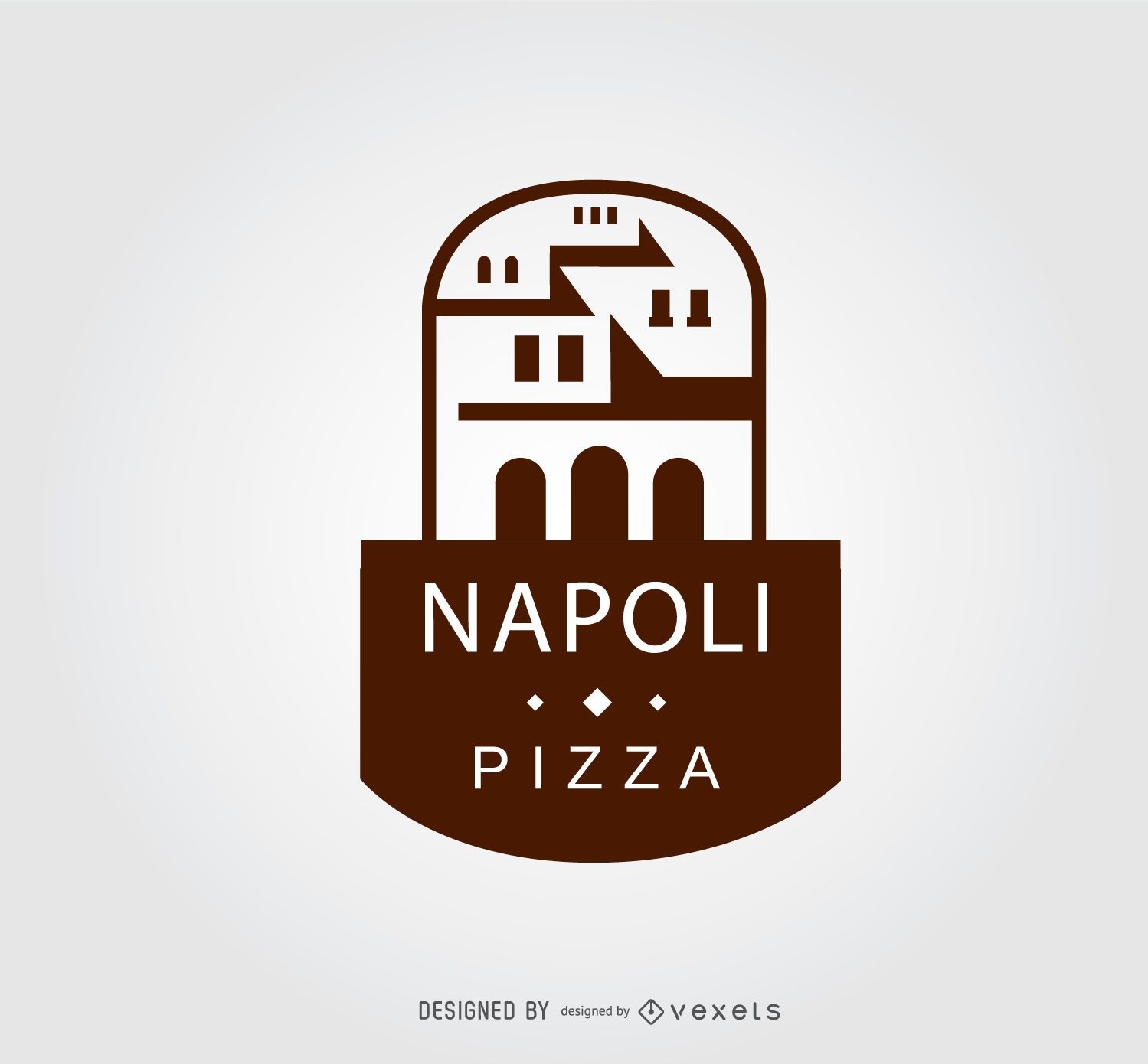Ancient Building Pizza Restaurant Logo
