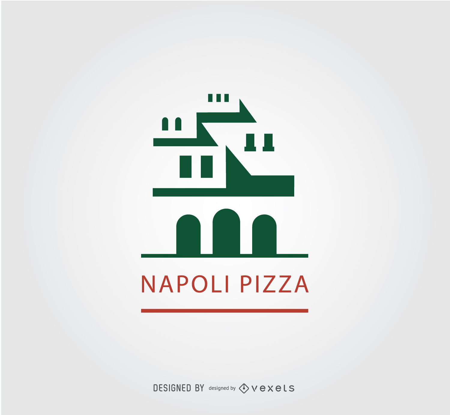 Altes Napoli-Gebäude-Pizza-Logo