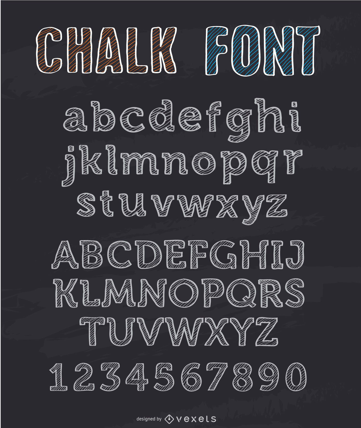 chalkboard art fonts alphabet