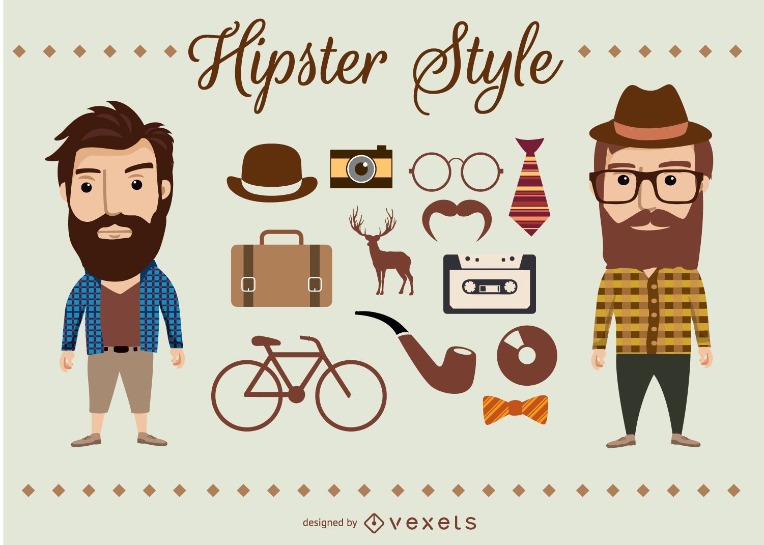 Elementos y personajes hipster