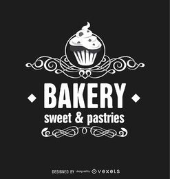 Etiqueta do logotipo vintage da padaria cupcake