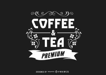 Logotipo de café vintage adornado