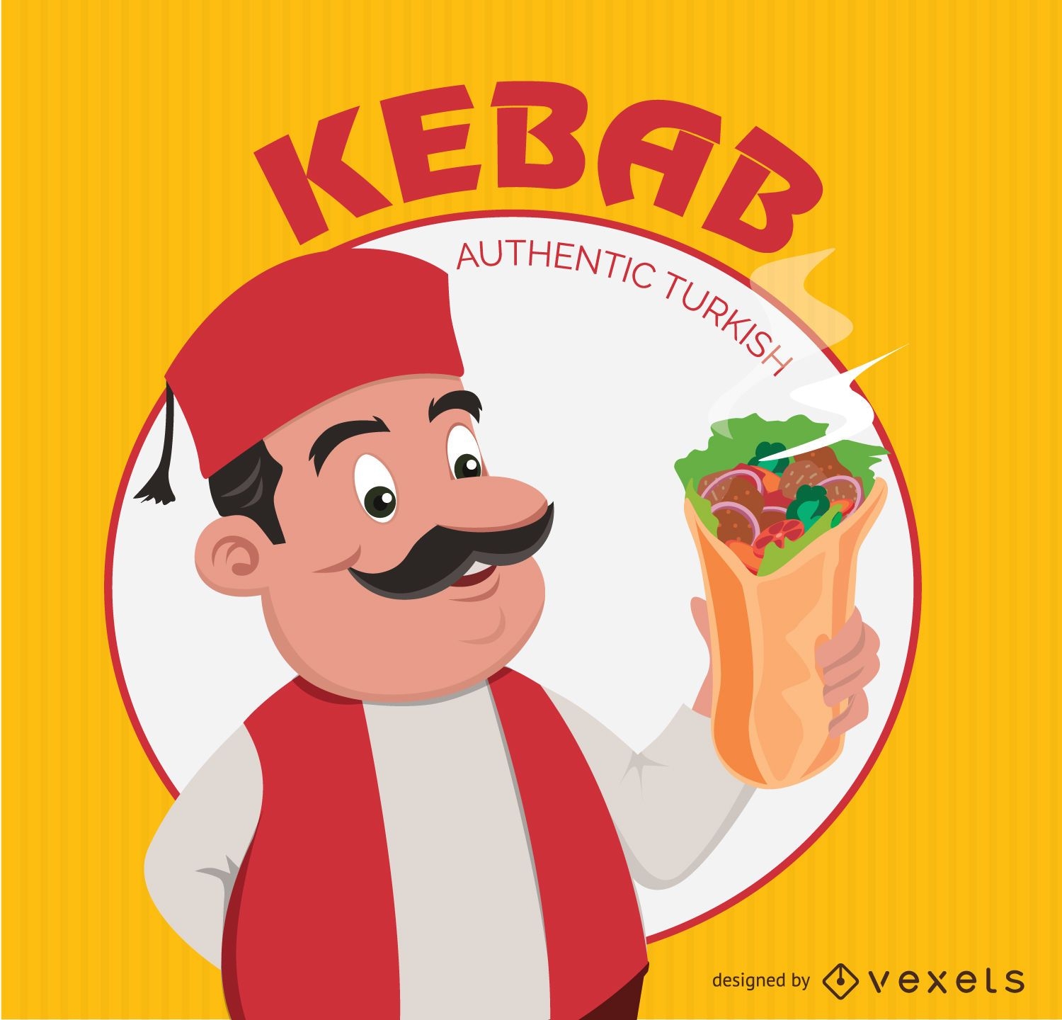 Desenho turco Kebab doner